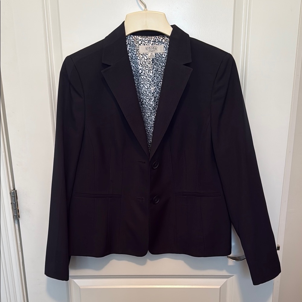 Kasper Black Blazer Professional Suit Jacket